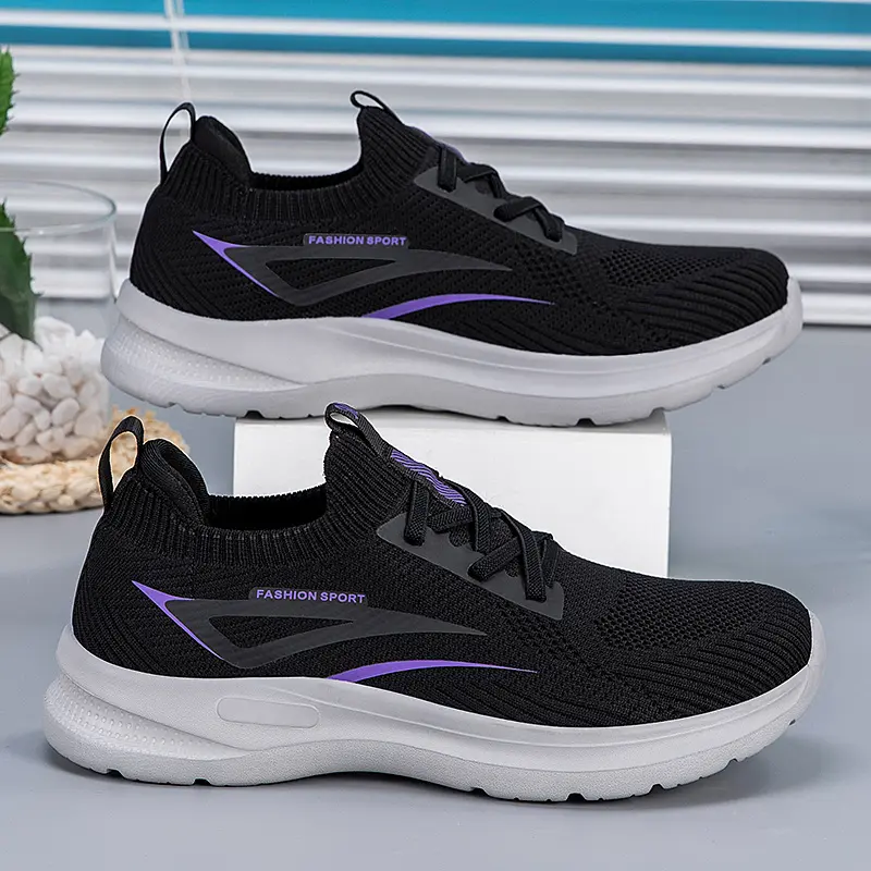 Autumn New Knitted Shoes Mom Shoes Connected Mail Order Sports Casual Shoes Ladies Casual Comfortable Single Shoes Men
