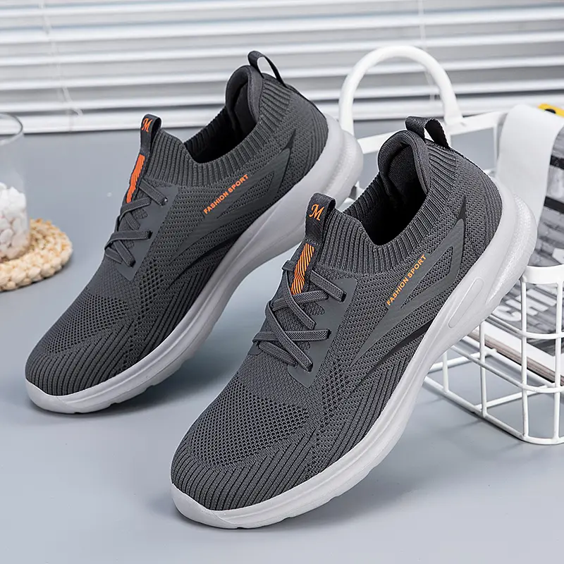 Autumn New Knitted Shoes Mom Shoes Connected Mail Order Sports Casual Shoes Ladies Casual Comfortable Single Shoes Men