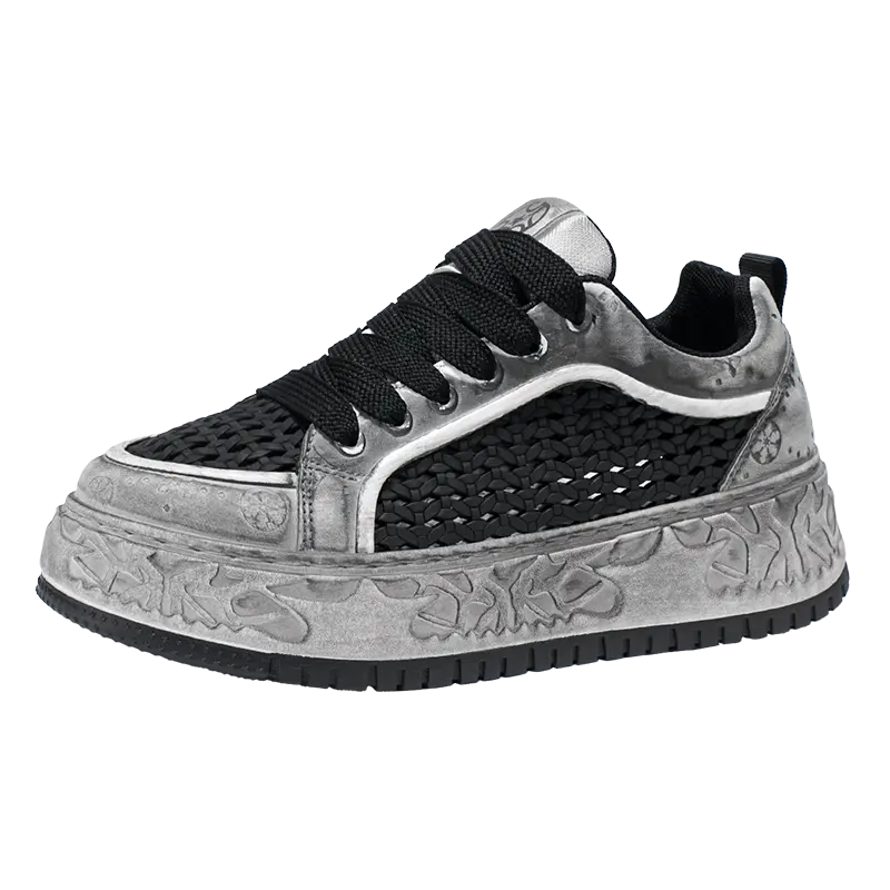 Green Tall Thick Soled Men's Sneakers Fashion Personality Simple and Versatile Youth Casual Shoes Comfortable Durable Sports