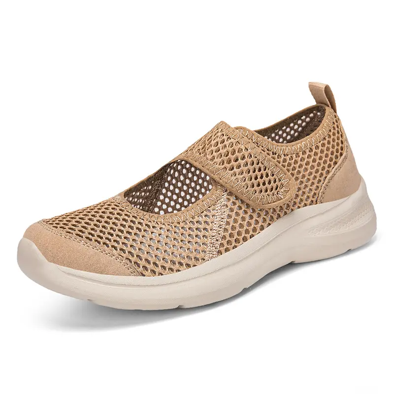 Womens Plus Size Wide Width Sandals Soft Sole Comfortable Mom Shoes Breathable Fabric Spring No Slip Chubby Feet Casual Walking