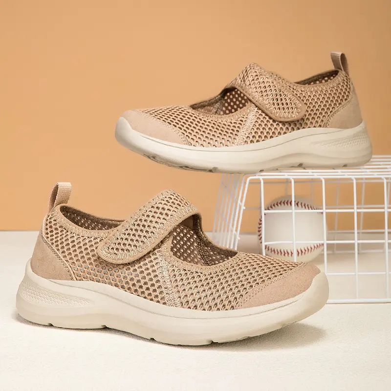 Womens Plus Size Wide Width Sandals Soft Sole Comfortable Mom Shoes Breathable Fabric Spring No Slip Chubby Feet Casual Walking