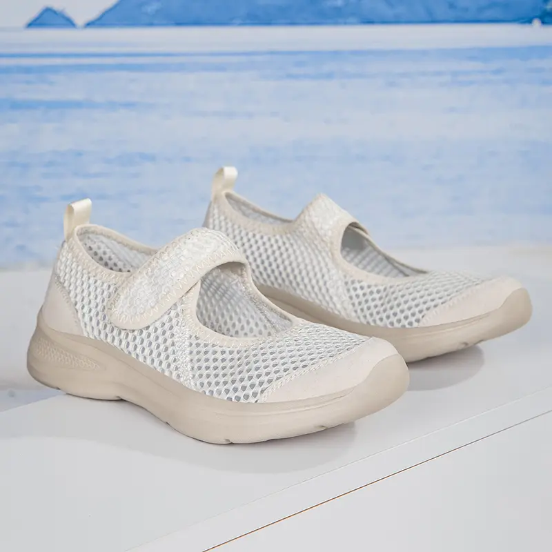 Womens Plus Size Wide Width Sandals Soft Sole Comfortable Mom Shoes Breathable Fabric Spring No Slip Chubby Feet Casual Walking