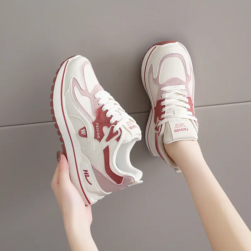 Sneakers Women Platform Flat Shoes Woman Casual Trainers Ladies Chunky Girls School Casual Running Light Tenis Pink Non-slip