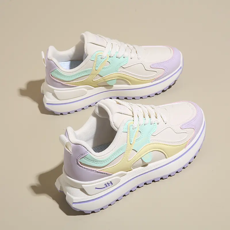 Sneakers Women Platform Flat Shoes Woman Casual Trainers Ladies Chunky Girls School Casual Running Light Tenis Pink Non-slip