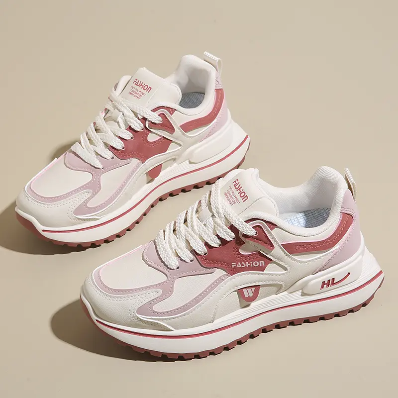 Sneakers Women Platform Flat Shoes Woman Casual Trainers Ladies Chunky Girls School Casual Running Light Tenis Pink Non-slip