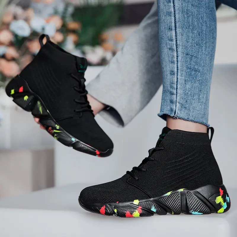 High Top Women Sneakers Warm Socks Shoes Women's Sports Shoes Zapatillas De Mujer Men Casual Shoes Size 35-47