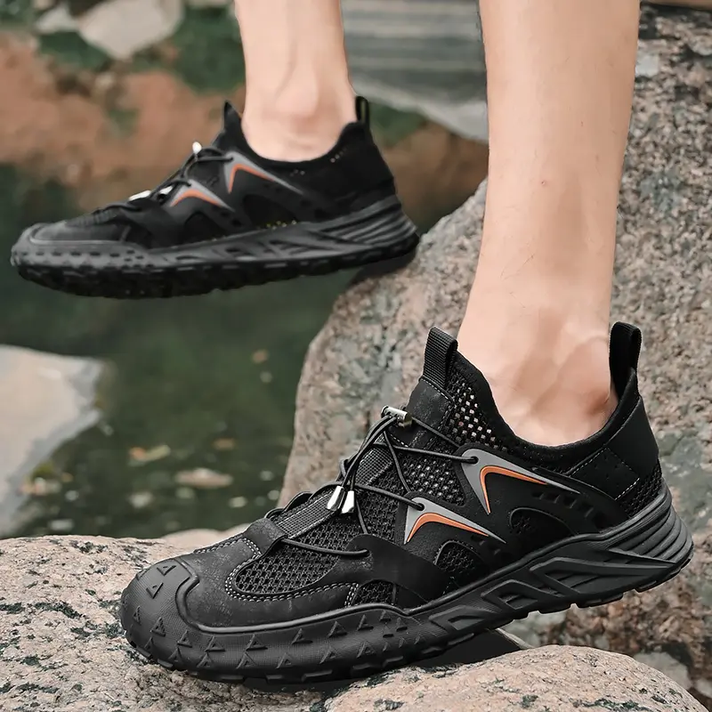 Beige Size 48 Men's Casual Shoes Mesh Breathable New Male Comfortable Outdoor Walking Shoes Classic Men Shoes Large Sneakers