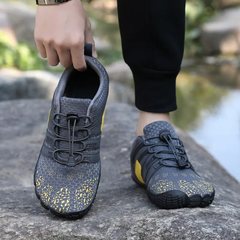Wide Toe Barefoot Shoes for Unisex Artificial Leather Outdoor Walking Sneakers Zero Drop Minimalist Elastic Anti Slip Wear-resis