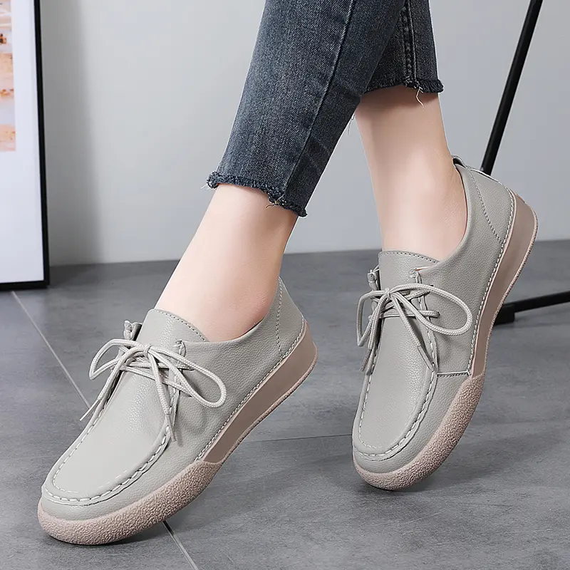 Designer Women Casual Shoes Leather Slip On Flat Shoes Women Loafers Moccasins Luxury Brand Sneakers for Women Plus Size 35-42