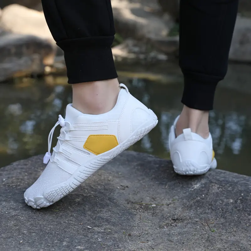 Wide Toe Barefoot Shoes for Unisex Artificial Leather Outdoor Walking Sneakers Zero Drop Minimalist Elastic Anti Slip Wear-resis