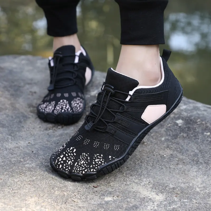 Wide Toe Barefoot Shoes for Unisex Artificial Leather Outdoor Walking Sneakers Zero Drop Minimalist Elastic Anti Slip Wear-resis