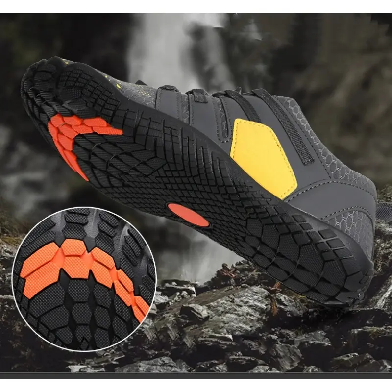 Wide Toe Barefoot Shoes for Unisex Artificial Leather Outdoor Walking Sneakers Zero Drop Minimalist Elastic Anti Slip Wear-resis