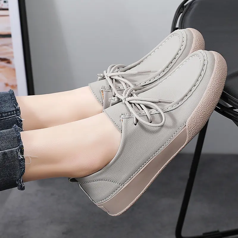 Designer Women Casual Shoes Leather Slip On Flat Shoes Women Loafers Moccasins Luxury Brand Sneakers for Women Plus Size 35-42