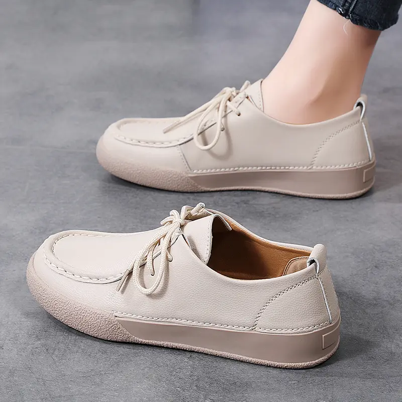 Designer Women Casual Shoes Leather Slip On Flat Shoes Women Loafers Moccasins Luxury Brand Sneakers for Women Plus Size 35-42