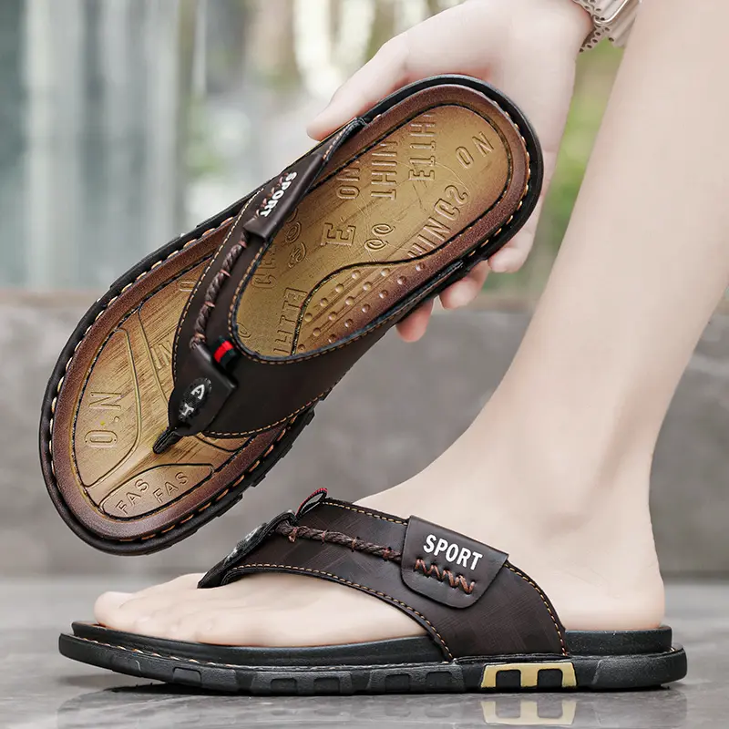 Flip Flops Mens Slippers Summer Casual Shoes Beach Sandals Outdoor Slides Walking Comfort Leather Luxury Designer Fashion 47