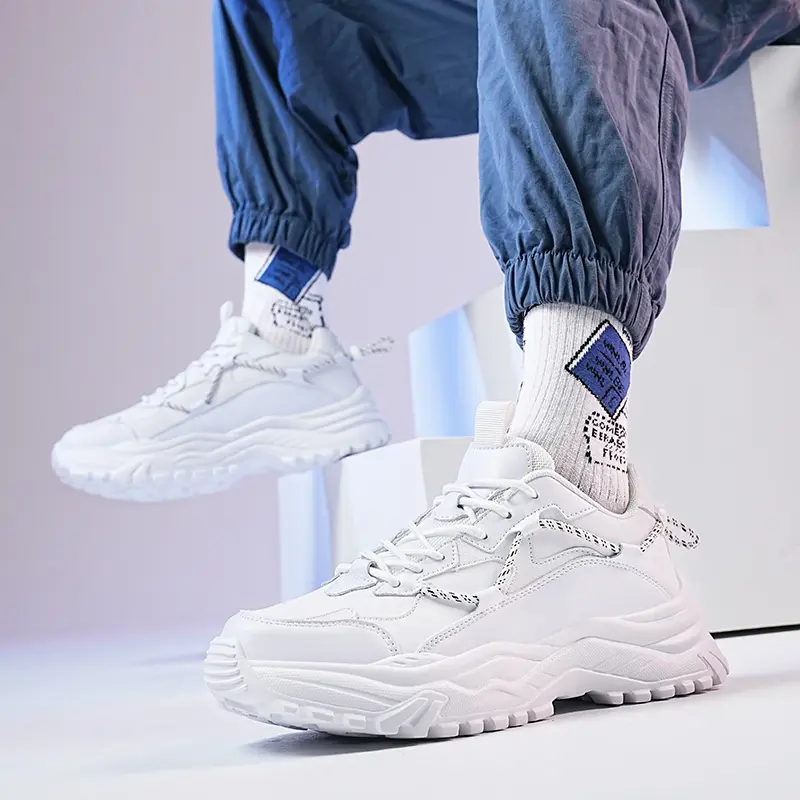 Trendy European Style Men's Spring Summer Cold Glue Sneakers Fashionable Harajuku Style Four Seasons Best Seller Street Red Dad