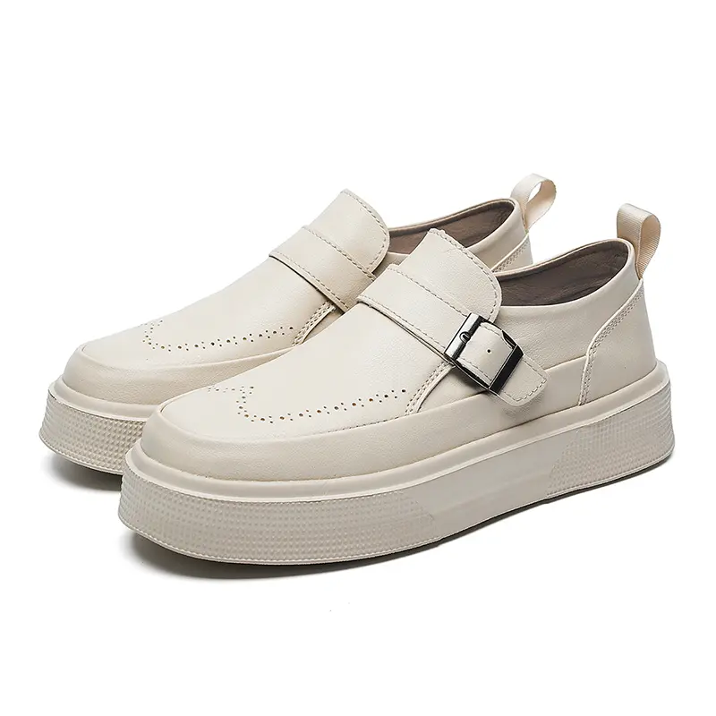 2025 Four Season Casual Board Shoes Mens Platform Loafers Chunky Sole Slip On Comfortable Walking Shoes for Men Fashion Flats