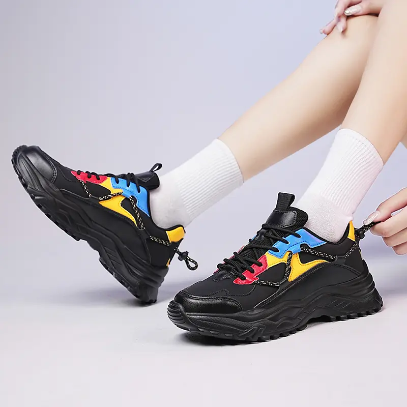 Trendy European Style Men's Spring Summer Cold Glue Sneakers Fashionable Harajuku Style Four Seasons Best Seller Street Red Dad