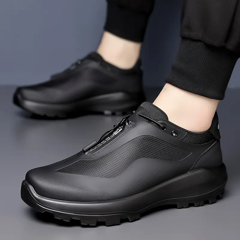 New Leather Casual Men Shoes Design Sneakers Man Outdoor Sneakers Walking Shoes Sports Hiking Boots Running Tennis Soft-Soled