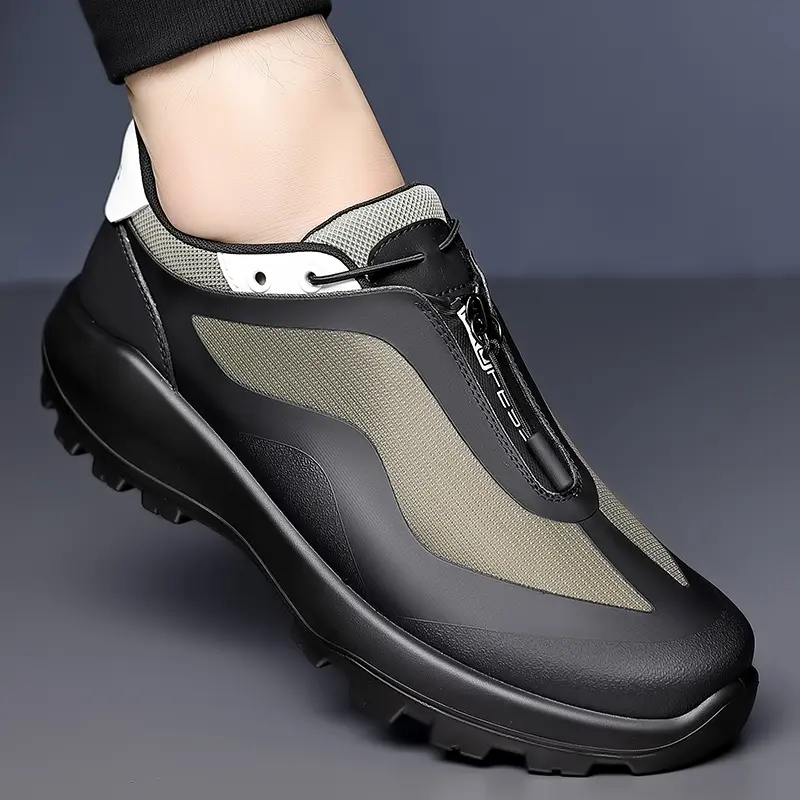 New Leather Casual Men Shoes Design Sneakers Man Outdoor Sneakers Walking Shoes Sports Hiking Boots Running Tennis Soft-Soled