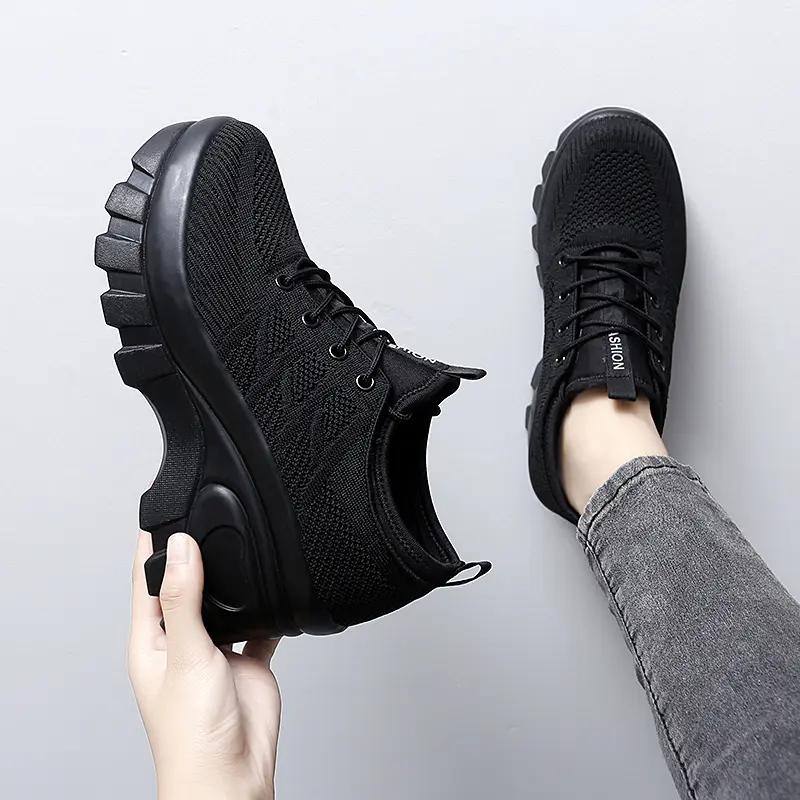 Women Platform Trainers Sneakers 8CM Heels Wedges Shoes Mesh Breathable Height Increased Outdoor Running Shoe Sneaker