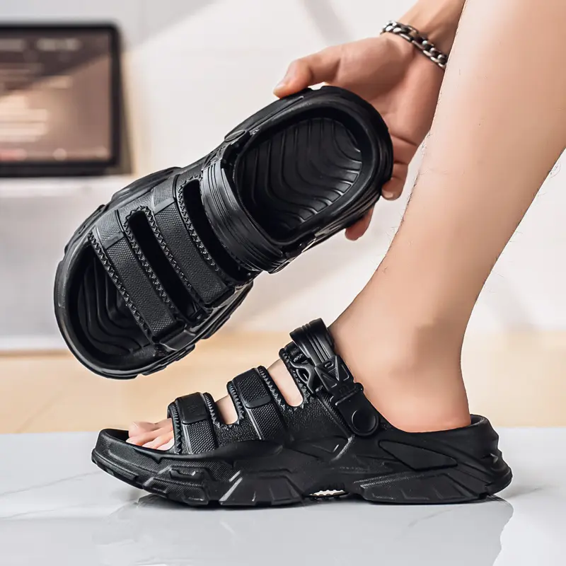 2025 New Men Sports Slippers Outdoor Thick Bottom Breathable Beach Sandals Summer Casual Shoes Big Size 45 Unisex Men Women
