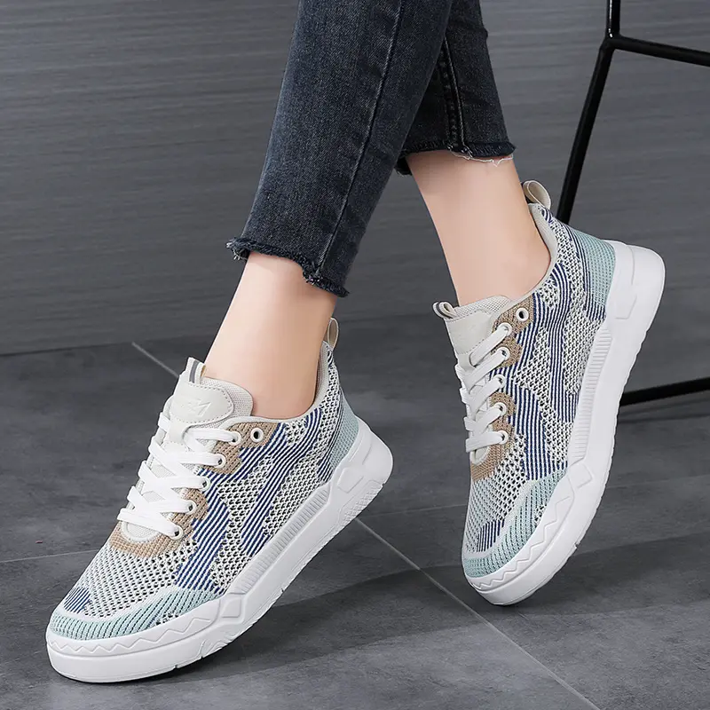 Fashion Board Shoes for Women Platform Hiking Breathable Sports Anti Slip Mesh Vulcanized Lightweight Casual Walking Shoes