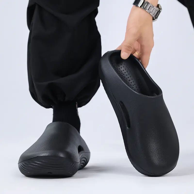 Eva Men Slippers WaterProof Non slip Chef Shoes Breathable Slip on Home Casual Slippers Lightweight Beach Sandals Garden Clogs