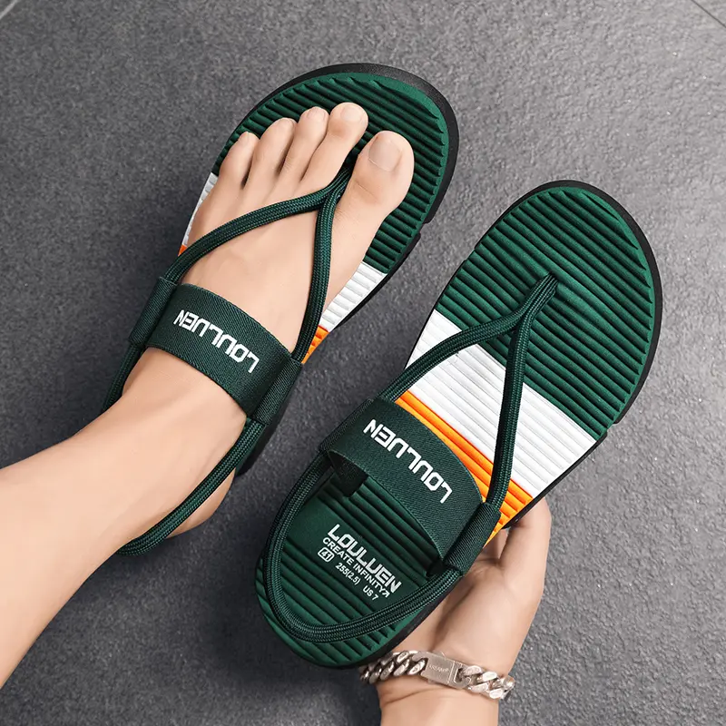 Thick Bottom Men's Fashion Sandals 2025 New Outdoor Flats Slippers Man Anti-slip Beach Slides Comfort Soft Bottom House Sandals