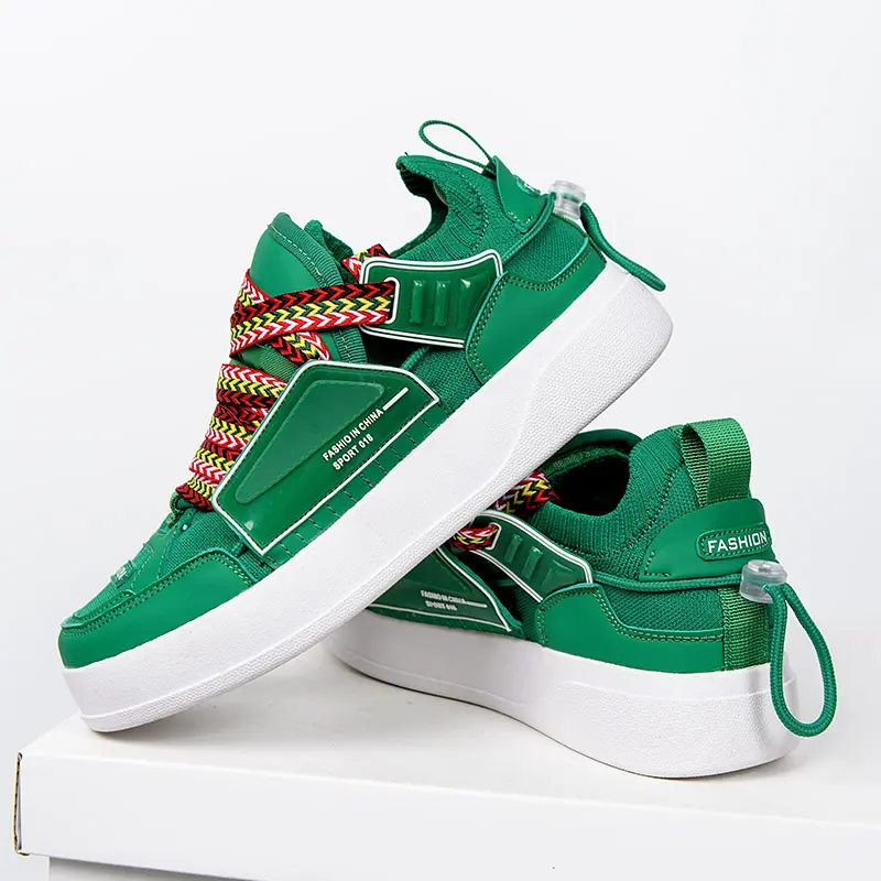 Trend Cool Easy Matching Board Shoes Green Sneakers Men Casual Sneakers Street Youth Skateboard Shoes Designer Skateboarding