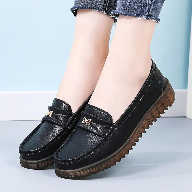 Women Shoes for Spring 2025 Women Moccasins Casual Sneakers Zapatos Mujer Autumn Outdoor Slip on Flat Bottom Non-slip Loafers