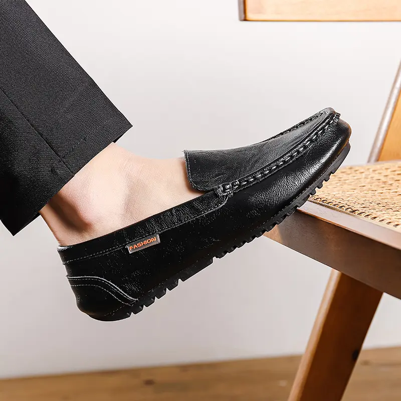 Genuine Leather Men Shoes Luxury Brand High Quality Formal Casual Mens Loafers Moccasins Soft Slip on Boat Shoes Plus Size 47