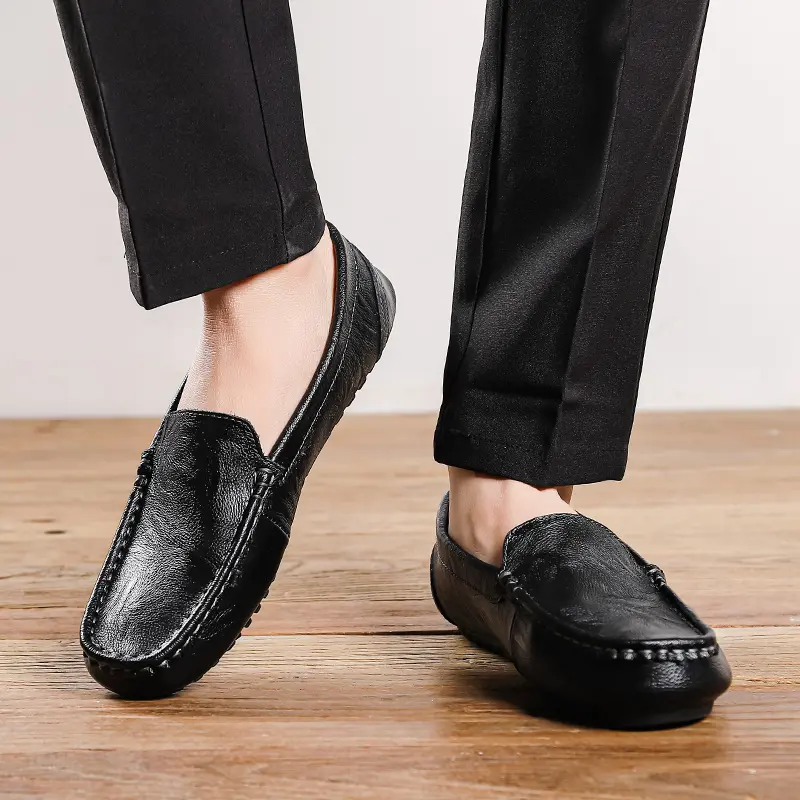 Genuine Leather Men Shoes Luxury Brand High Quality Formal Casual Mens Loafers Moccasins Soft Slip on Boat Shoes Plus Size 47