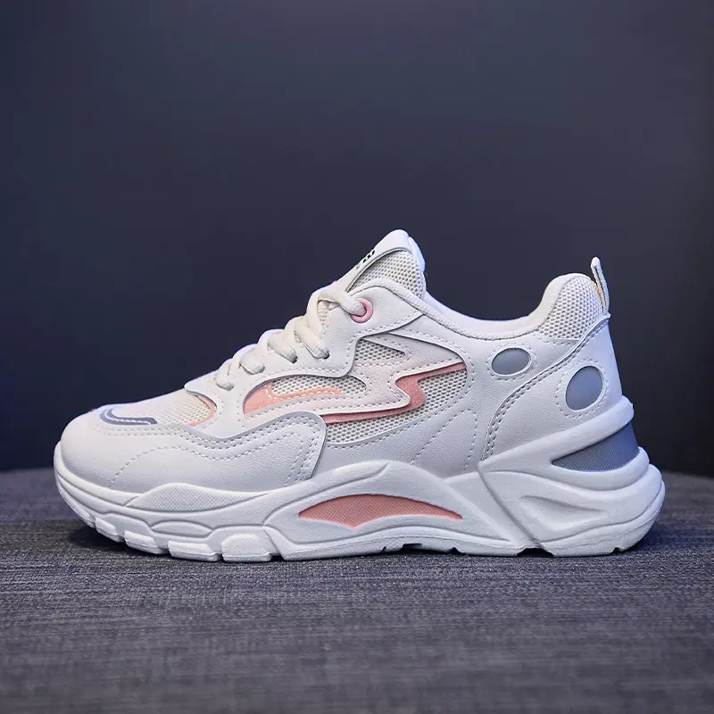 Casual Sporty Shoes Womens Spring Summer 2025 Fashionable Versatile Thick Sole Increased Height Lightweight Breathable White