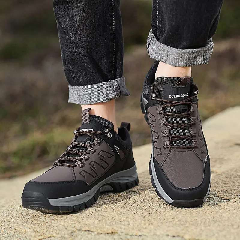 Large Size 48 Men's Hiking Shoes Outdoor Casual Sports Waterproof and Non-slip Camping Hiking Wear-Resistant Climbing Trekking