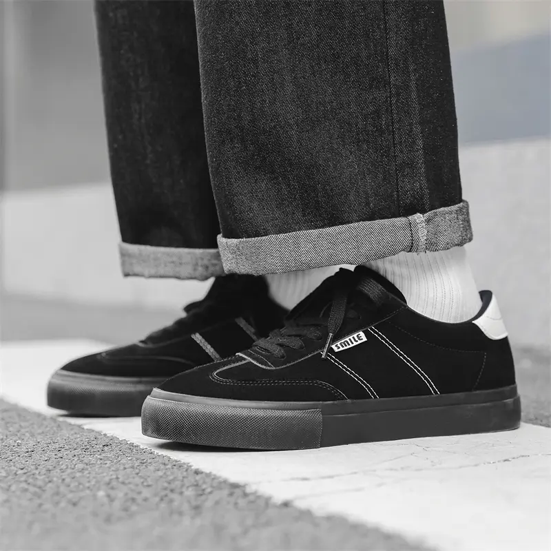 Red Skate Casual Shoes Walking Suede Sneakers for Men Skateboarding Shoe Flat Retro Moral Training Canvas Casual Sports