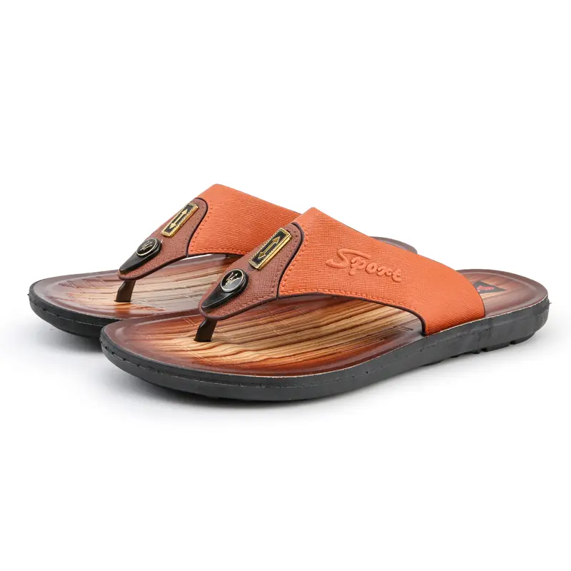 Summer Flip Flops Men Shoes Outdoor Fashion PU Leather Flat Shoe soft flip flops sandals printed slippers for men outdoor wear