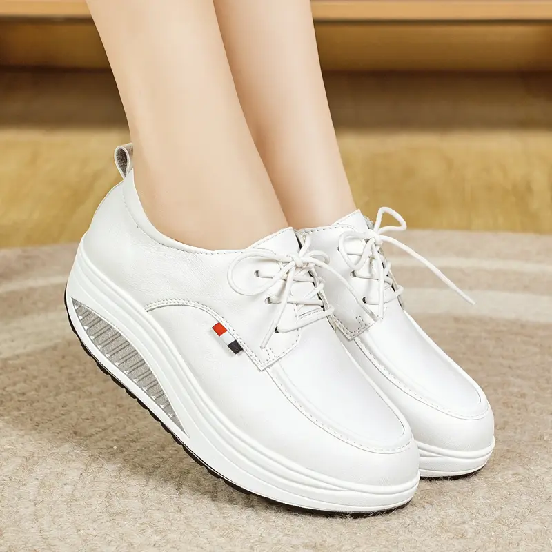 Fashion Round Head Comfortable Breathable Women's Walking Shoes Spring and Autumn New Lace-up Non-slip Casual Sports Shoes