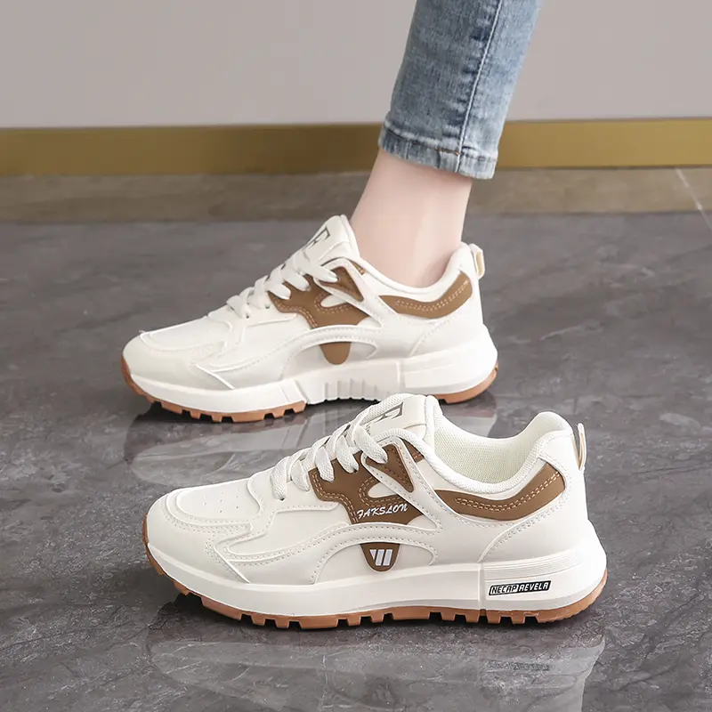 Casual Women White Shoes Adult Sneakers Ins Version Dad Shoes Women 2025 Spring Student Running Sports Thick Bottom Heightening