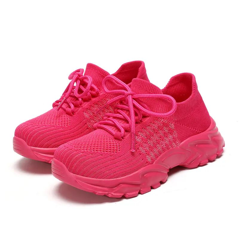 Sports Women's Shoes Sizes 35-40 Girl Student Comfortable Fashionable RED Shoes Summer Mesh Breathable Single Shoes