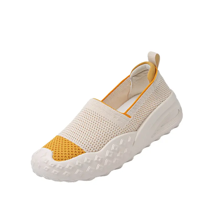 Women 2025 Summer Flat Shoes Lightweight Comfortable Casual Breathable Mesh Fashionable Slip on Mesh Sports Shoes Anti Slip