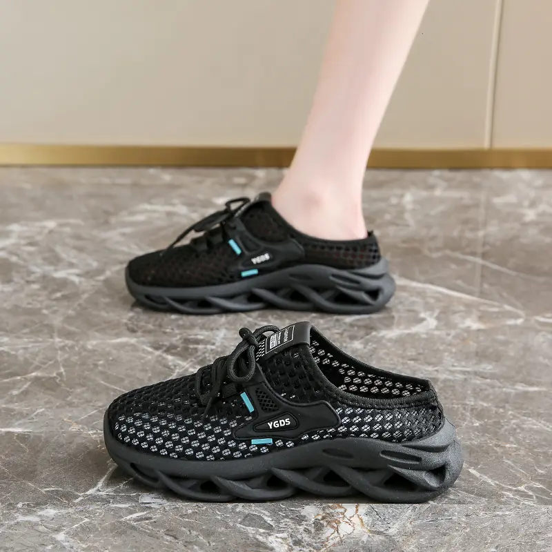 Women Casual Slippers Shoes Breathable Mesh Lightweight Sandals Outdoor Walking Half Slipper Tennis Athletic Sport Shoes