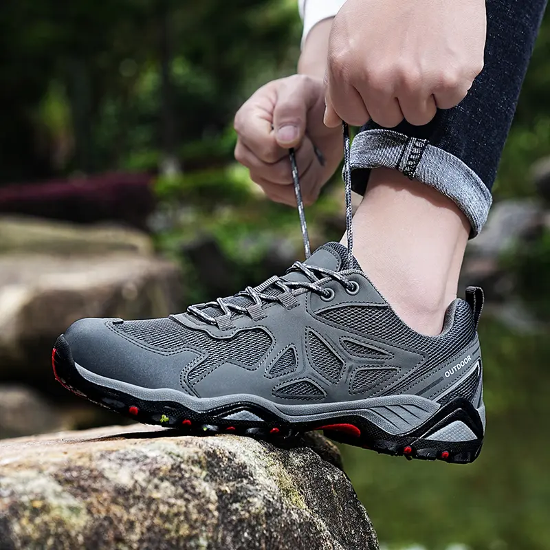 Men Hiking Shoes Autumn Outdoor Sports Climbing Walking Shoes Men Trekking Sneakers Breathable Climbing Camping Non Slip Size 46