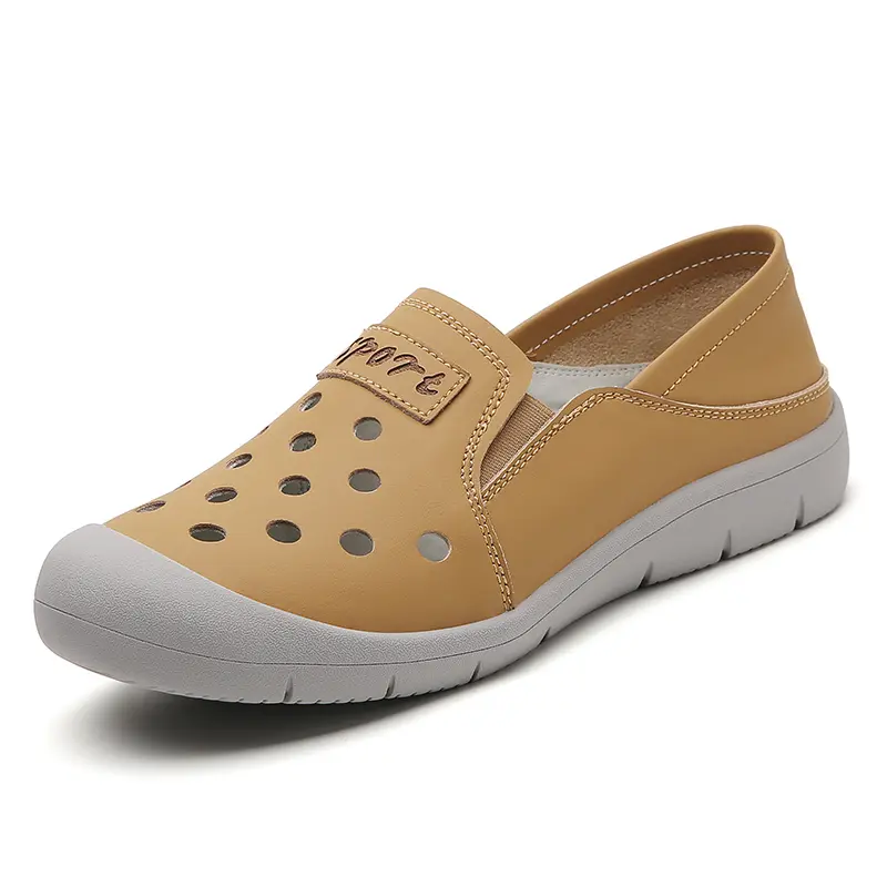 Yellow Flats Hollow Out Moccasins Shoes for Women Summer Breathable Loafers Woman Barefoot Slip On Shoes Ladies
