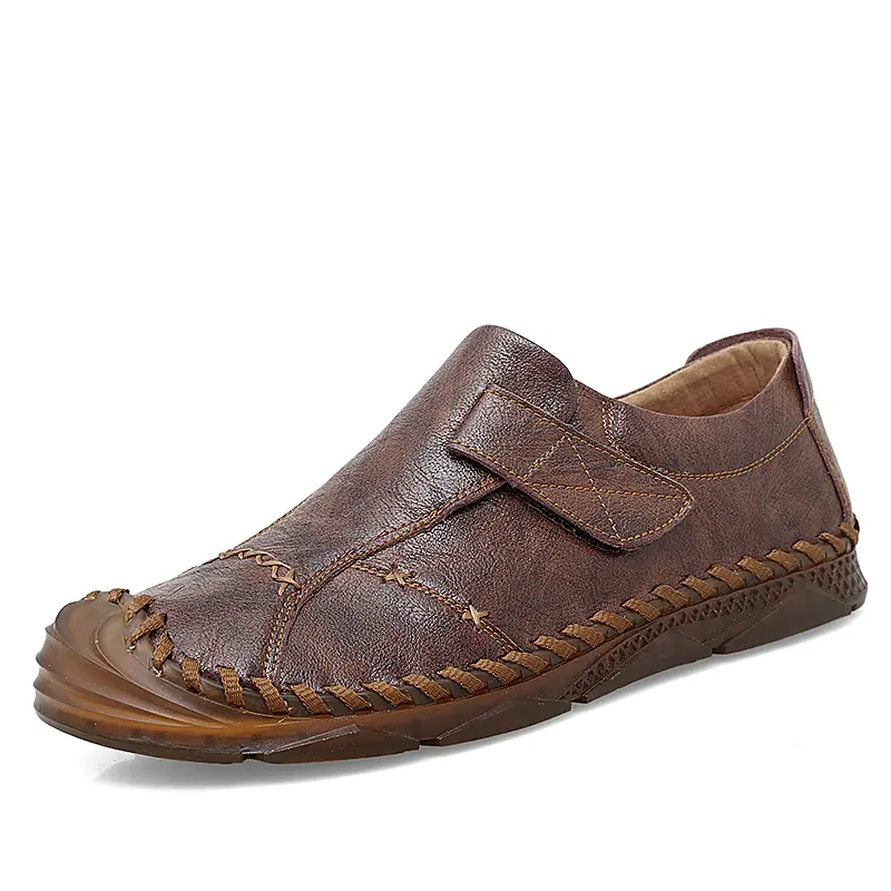 New Fashion Men Casual Shoes Handmade Leather Loafers Comfortable Mens Shoes Quality Split Leather Flat Driving Shoes Size 47