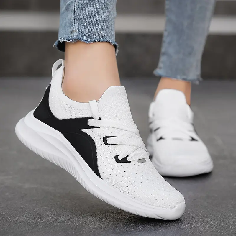 Breathable Lace-up Running Shoes for Women, Air Cushion Athletic Sneakers with Lightweight Mesh, Outdoor Sports Training Shoes
