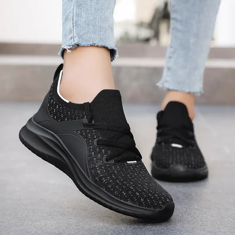 Breathable Lace-up Running Shoes for Women, Air Cushion Athletic Sneakers with Lightweight Mesh, Outdoor Sports Training Shoes