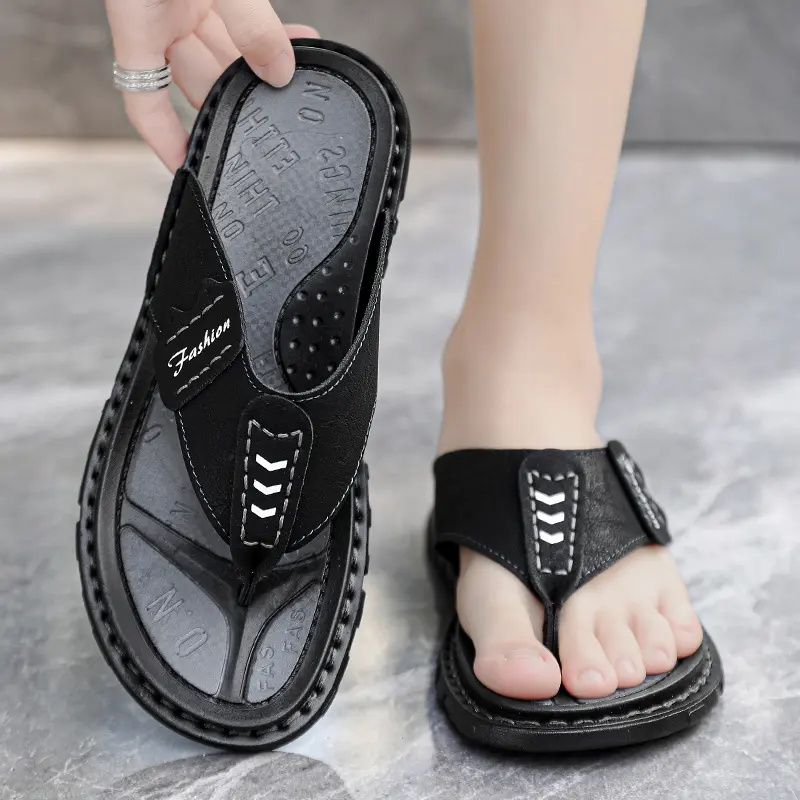 Flip Flops Summer Mens Outdoor Thick Soled Beach Shoes Breathable Cool Non Slip Comfort Sandals Male Casual Hiking Sandals 47