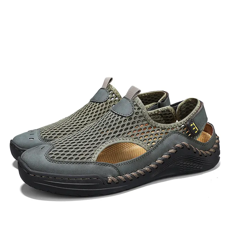 Men'S Summer Sneakers Comfort Casual Sneaker Soft Sole New Outdoor Trendy Sandals Mesh Hollow Casual Outerwear Shoes 46 Size