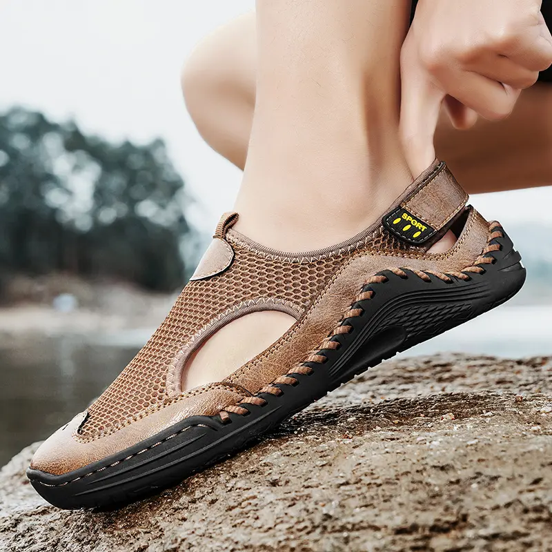 Men'S Summer Sneakers Comfort Casual Sneaker Soft Sole New Outdoor Trendy Sandals Mesh Hollow Casual Outerwear Shoes 46 Size